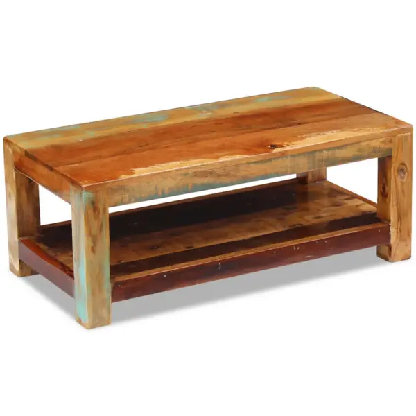 Antiikstiilis taastatud puidust kohvilaud, käsitsi valmistatud, 90 x 45 x 35 cm – 5
