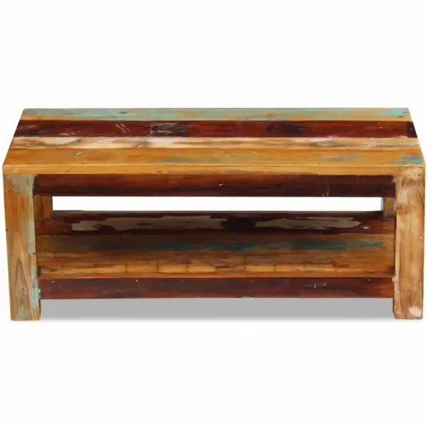 Antiikstiilis taastatud puidust kohvilaud, käsitsi valmistatud, 90 x 45 x 35 cm – 6