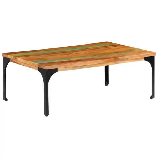 Taastatud puidust kohvilaud terasraamiga, pruun, 100 x 60 x 35 cm – 11
