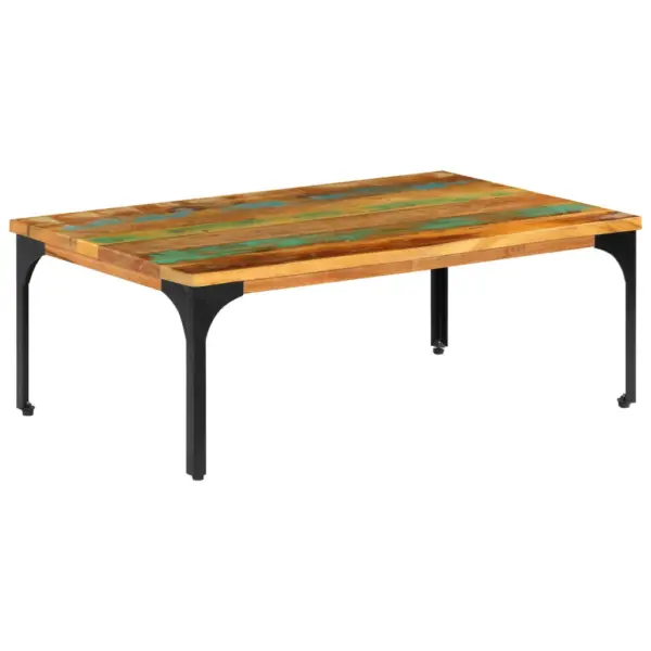 Taastatud puidust kohvilaud terasraamiga, pruun, 100 x 60 x 35 cm – 12