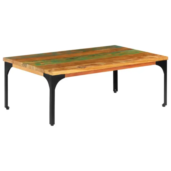 Taastatud puidust kohvilaud terasraamiga, pruun, 100 x 60 x 35 cm – 13