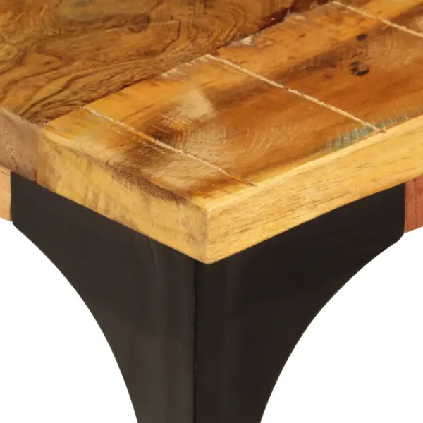 Taastatud puidust kohvilaud terasraamiga, pruun, 100 x 60 x 35 cm – 7