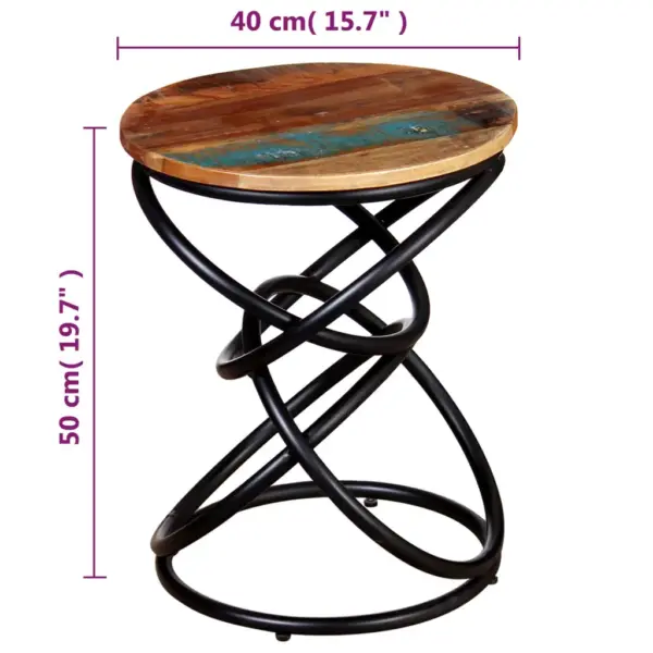 Vanaaegses stiilis taastatud puidust lisalaud metallraamiga, 40 x 50 cm – 4