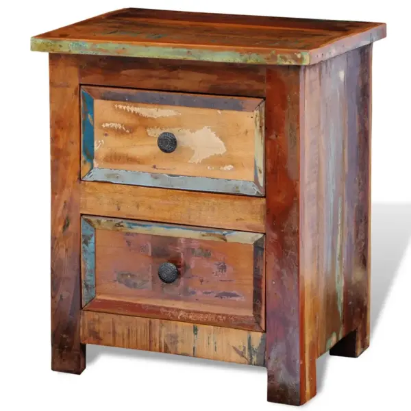 Kahe sahtliga öökapp taastatud puidust, mitmevärviline, 43 x 35 x 51 cm – 2