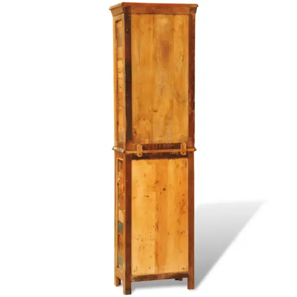 Vanaaegse välimusega raamaturiiul alumise kapiga, taastatud puidust, 50 x 30 x 180 cm – 4