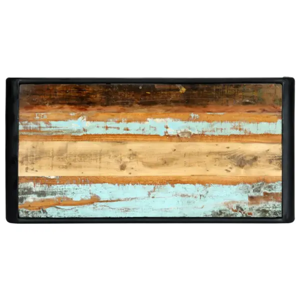 Industriaalne taastatud puidust söögilaud terasraamiga, 118 x 60 x 76 cm – 4