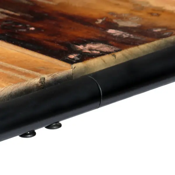 Industriaalne taastatud puidust söögilaud terasraamiga, 118 x 60 x 76 cm – 6