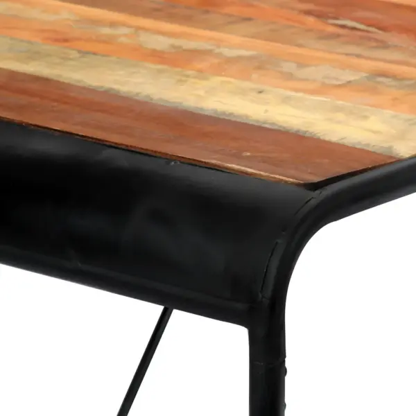 Industriaalne taastatud puidust söögilaud terasraamiga, 118 x 60 x 76 cm – 7