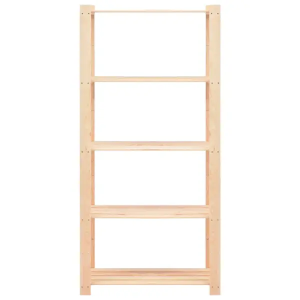 5-korruselised täismännipuidust hoiuriiulid, 2 tk, 80 x 38 x 170 cm, 250 kg – 4