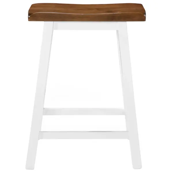 Täispuidust baaritoolid, pruun-valge, 2 tk, 45 x 23 x 60 cm – 3