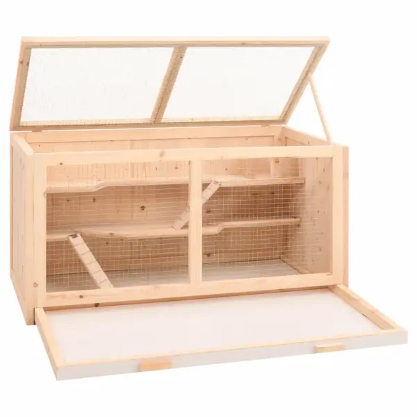 Mitmetasandiline täispuidust hamstripuur väljatõmmatava alusega, 89,5 x 45 x 45 cm, pruun – 3