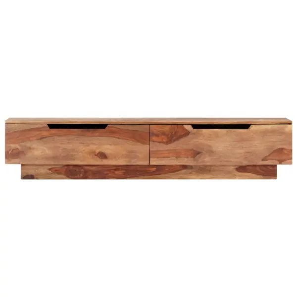 Täispuidust ja tehispuidust telerikapp 2 sahtliga, helepruun, 145 x 30 x 30 cm – 2