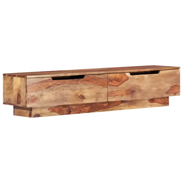 Täispuidust ja tehispuidust telerikapp 2 sahtliga, helepruun, 145 x 30 x 30 cm – 11