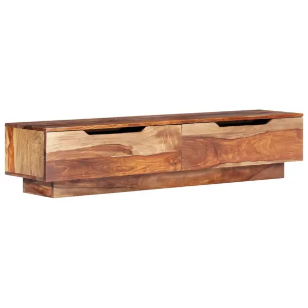 Täispuidust ja tehispuidust telerikapp 2 sahtliga, helepruun, 145 x 30 x 30 cm – 12