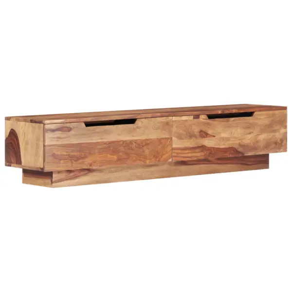 Täispuidust ja tehispuidust telerikapp 2 sahtliga, helepruun, 145 x 30 x 30 cm – 8