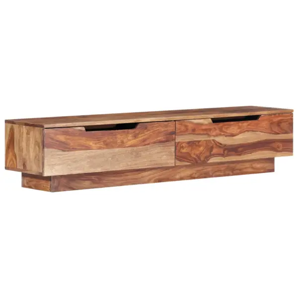 Täispuidust ja tehispuidust telerikapp 2 sahtliga, helepruun, 145 x 30 x 30 cm – 10