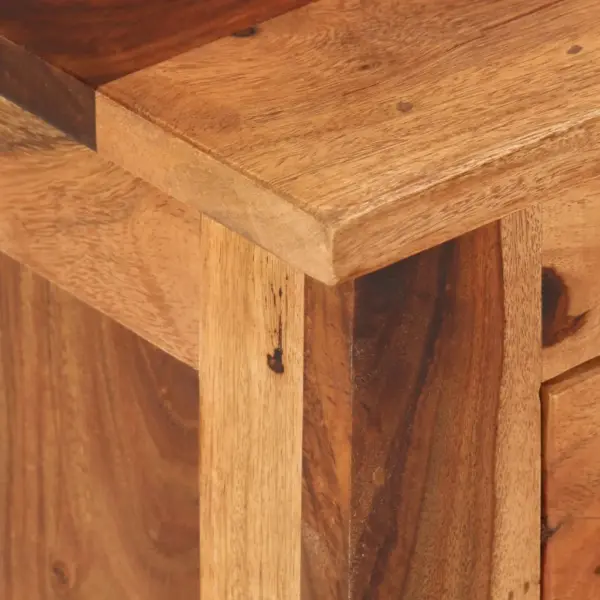 Pruun täispuidust telerikapp 4 sahtli ja 2 sektsiooniga, 110 x 30 x 40 cm – 3