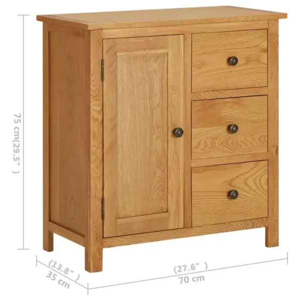 Tammepuidust kapp 1 ukse ja 3 sahtliga, 70 x 35 x 75 cm - 8