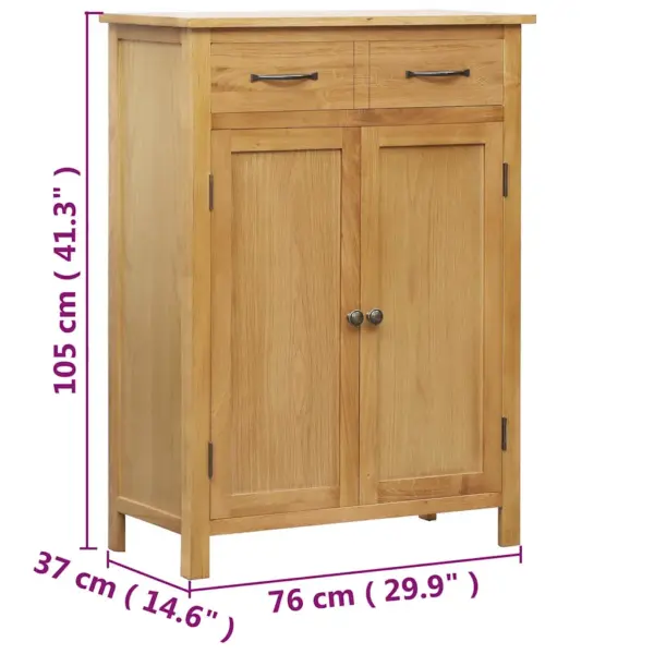Tammepuidust kingakapp 4 riiuli, 2 ukse ja 2 sahtliga, 76 x 37 x 105 cm – 8