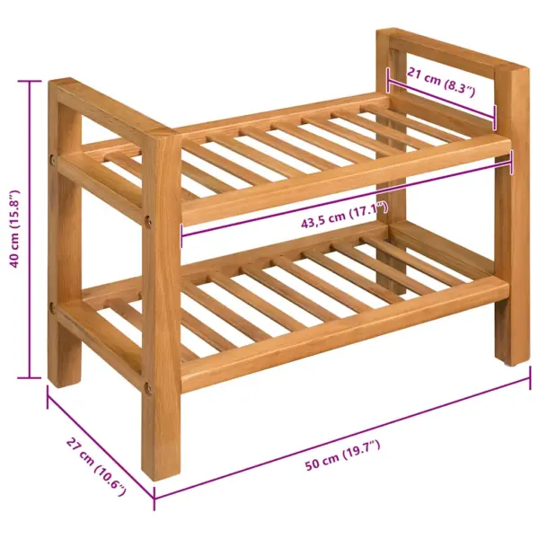 Tammepuidust kingariiul 2 riiuliga, pruun, 50 x 27 x 40 cm – 5