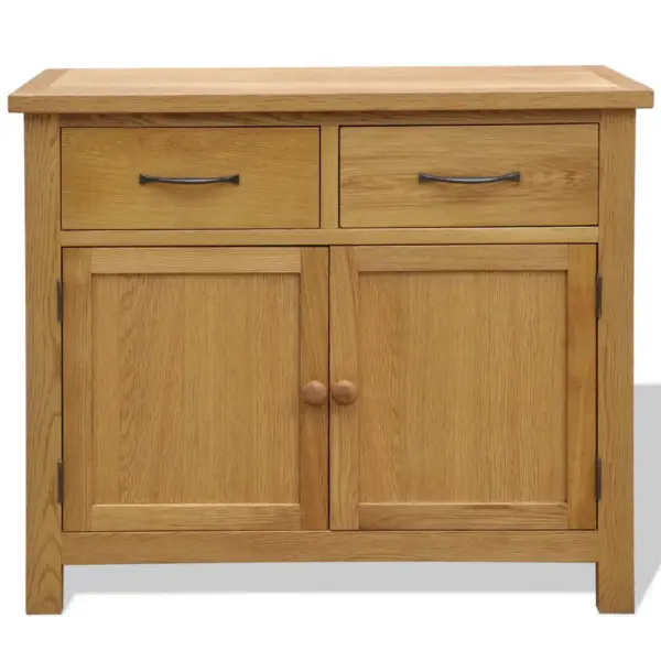 Tammepuidust puhvetkapp 2 ukse ja 2 sahtliga, naturaalne, 90 x 33,5 x 83 cm – 2