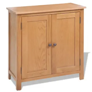 Pruun tammepuidust ja MDF-ist puhvetkapp kahe uksega, 70 x 35 x 75 cm