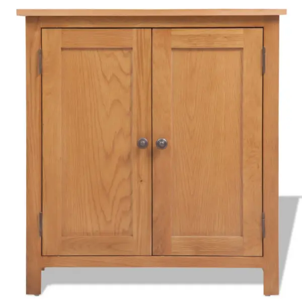 Pruun tammepuidust ja MDF-ist puhvetkapp kahe uksega, 70 x 35 x 75 cm – 2