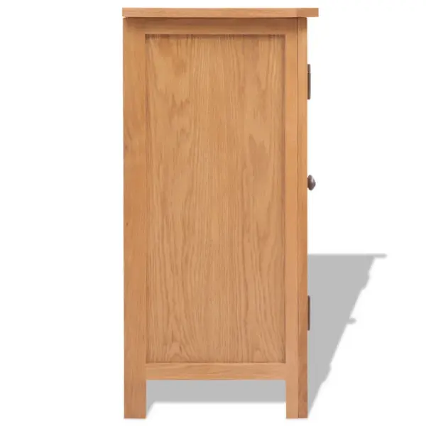 Pruun tammepuidust ja MDF-ist puhvetkapp kahe uksega, 70 x 35 x 75 cm – 3