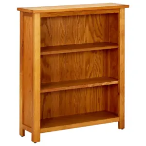 Tammepuidust raamaturiiul 3 riiuliga, pruun, 70 x 22,5 x 82 cm