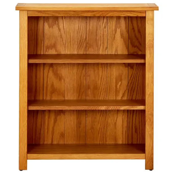Tammepuidust raamaturiiul 3 riiuliga, pruun, 70 x 22,5 x 82 cm – 2