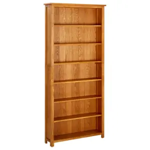 Tammepuidust raamaturiiul 7 riiuliga, 90 x 22,5 x 200 cm