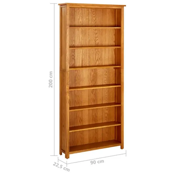 Tammepuidust raamaturiiul 7 riiuliga, 90 x 22,5 x 200 cm – 6