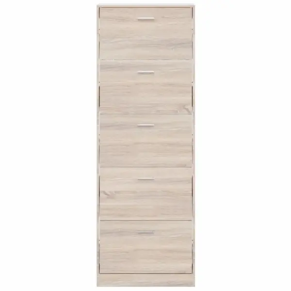Tammevälimusega kitsas jalatsikapp 5 sektsiooniga, 59 x 17 x 169 cm – 4