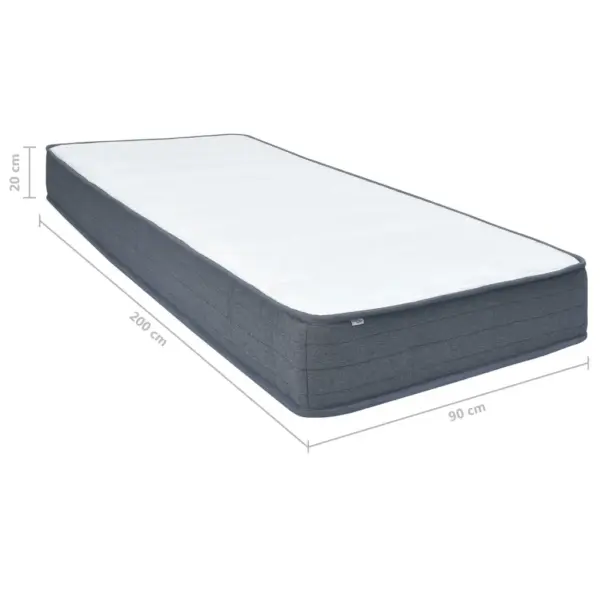Taskuvedrudega madrats, keskmise kõvadusega, 90 x 200 x 20 cm, valge/tumehall – 11