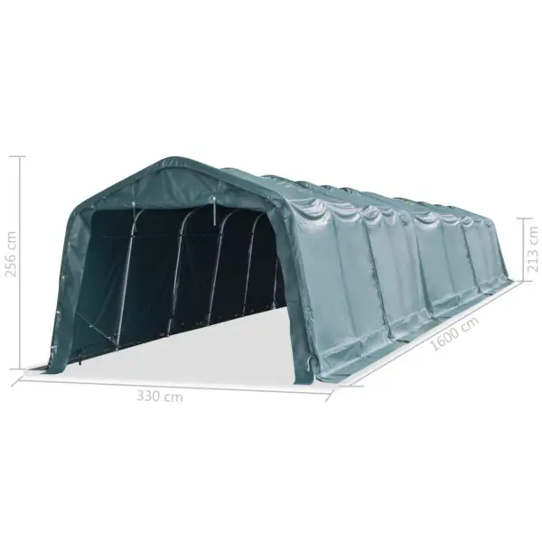 Teisaldatav loomatelk kariloomadele, PVC 550 g/m², 3,3 x 16 m, tumeroheline – 8