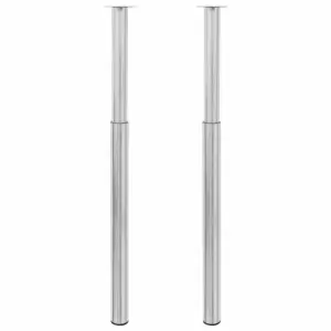 Reguleeritavad teleskoop-lauajalad, 2 tk, hõbedane, 60 x 710–1100 mm
