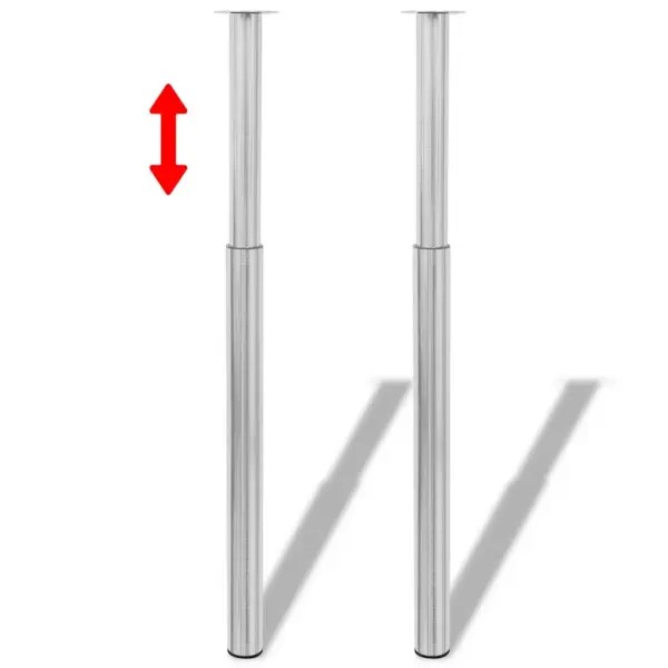 Reguleeritavad teleskoop-lauajalad, 2 tk, hõbedane, 60 x 710–1100 mm – 3