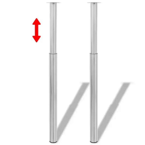 Teleskoop-lauajalad, 4 tk, hõbedane, 60 mm läbimõõt, 710–1100 mm – 2
