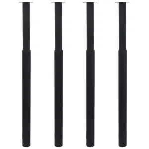 Teleskoop-lauajalad, 4 tk, must, läbimõõt 60 mm, kõrgus 710–1100 mm