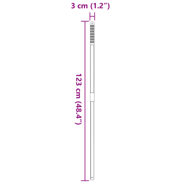 Teleskoopne sõnnikuhargi vars, hõbedane teras, 70–123 cm – 7