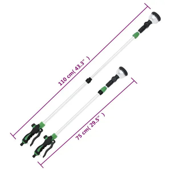 Teleskoopvarrega kastmispihusti 10 pihustusmustriga, 75–110 cm, roheline-must – 7