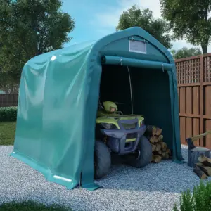 Telk-garaaž sõidukitele, PVC kate, tumeroheline, 1,6 x 2,4 m