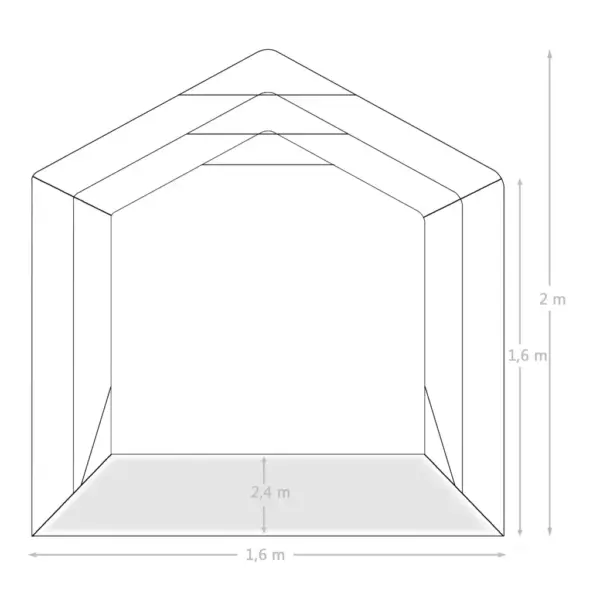 Telk-garaaž sõidukitele, PVC kate, tumeroheline, 1,6 x 2,4 m – 10