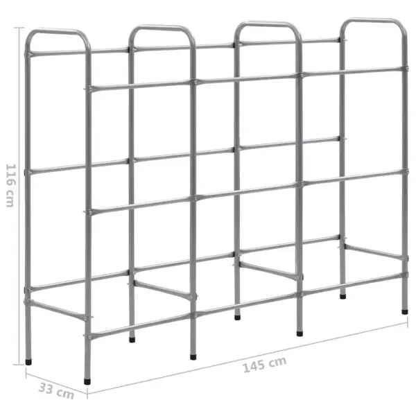 Terasest hoiuriiul 9 kastile, hõbedane, 145 x 33 x 116 cm – 5