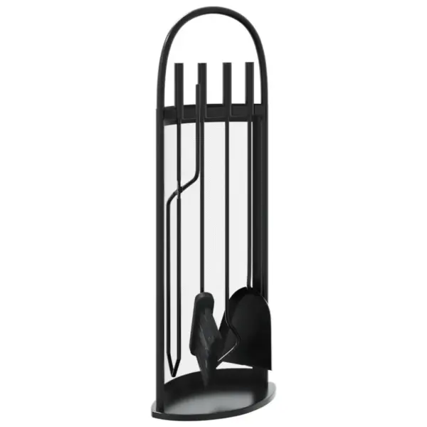 5-osaline terasest kaminatööriistade komplekt hoidikuga, must, 23 x 15 x 66 cm – 2