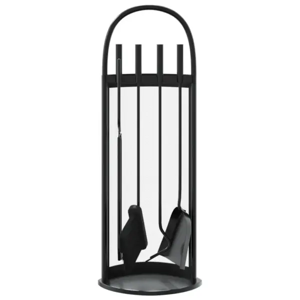 5-osaline terasest kaminatööriistade komplekt hoidikuga, must, 23 x 15 x 66 cm – 4