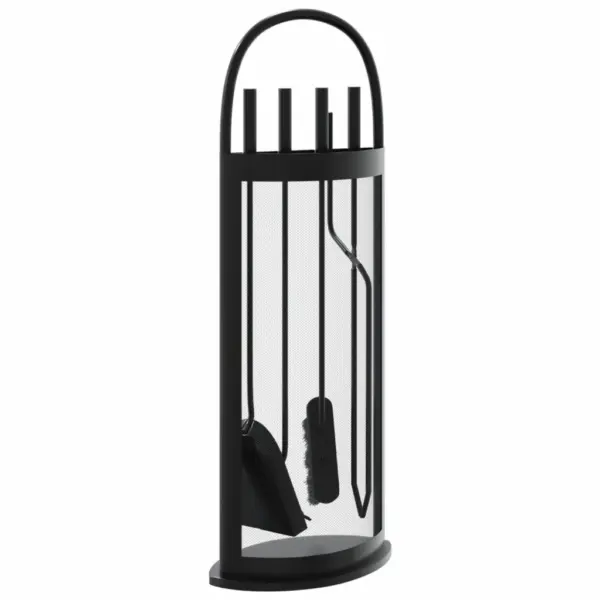 5-osaline terasest kaminatööriistade komplekt hoidikuga, must, 23 x 15 x 66 cm – 6