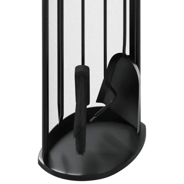 5-osaline terasest kaminatööriistade komplekt hoidikuga, must, 23 x 15 x 66 cm – 8