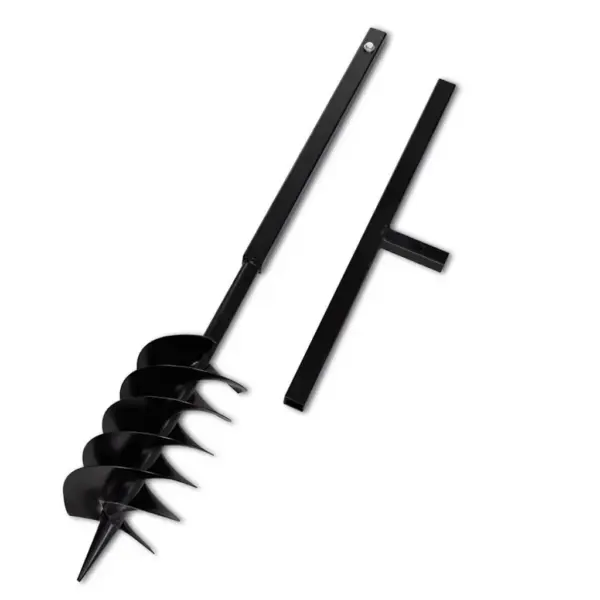 Terasest maapuur käepidemega, 150 mm spiraaliga, 4 pikendustoru, must – 5