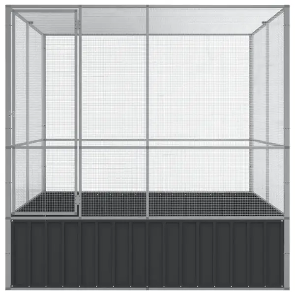 Tsingitud terasest välilindla lukustatava uksega, hõbedane/antratsiithall, 211 x 207 x 212 cm - 4